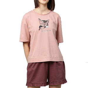 Ensembles courts d'été pour femmes 2 pièces ensemble tenue décontractée respirante légère avec haut et short assortis pour temps chaud - Product Image 1