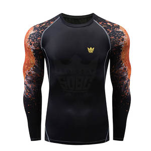 100% Polyester Nouveau Style Hommes Rash Guard Meilleure Vente Top Design Hommes MMA Rash Guard À Vendre - Product Image 1