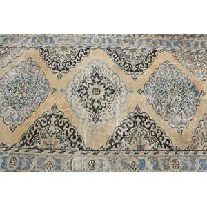 Alfombra Turca de 4.6x11.5 pies, Alfombra Vintage, Alfombra de Lana con Estampado Animal Azul Marrón - Product Image 5