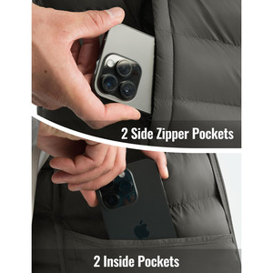 Chaqueta Acolchada de Alta Calidad OEM para Hombre, con Capucha, Cálida para Invierno, Talla Grande, Cierre Completo, Chaqueta de Plumón para Hombre, Personalizable con Logotipo - Product Image 5