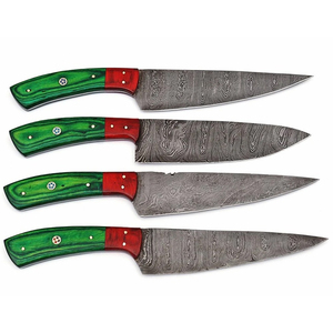 Juego de Cuchillos de Chef de Acero de Damasco Hechos a Mano de Primera Calidad con Mangos Ergonómicos Ambidiestros, Juego de Cinco Piezas para Uso Doméstico y en Hoteles - Product Image 3