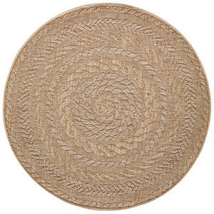 Alfombra Redonda Netline Home <span class=keywords><strong>Almendro</strong></span> para Interiores y Exteriores, Diseño Chevron, Hecha a Máquina, Polipropileno - Product Image 1