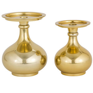 Bougeoir de finition nickelé personnalisé écologique pour la décoration de mariage d'hôtel et de restaurant Bougeoir d'occasion - Product Image 3