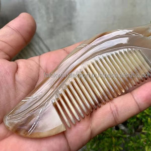 Peigne de poche pliable en corne de vache de buffle fait à la main écologique et élégant, corne de boeuf naturelle polie, coiffure artisanale pour animaux - Product Image 5