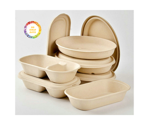 Bagasse Canne À Sucre Vaisselle Biodégradable Table Vaisselle Bagasse Canne À Sucre Vaisselle Fiable Vietnam Usine Bagasse Plateau Assiette - Product Image 1