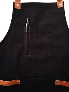 Wholesales <b>Waterproof</b> Canvas <b>Apron</b> High Quality Printing logo Customized Unisex Canvas Leather Accessories <b>Apron</b> AAA-0046C - Product Image 3