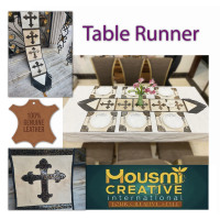 ODM ensemble de linge de table à manger pour la maison chemin de table décor lavage à l'acide cheveux crucifix léopard brodé chemins de table perlés