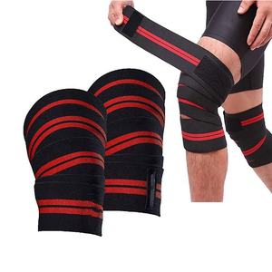 2026 New Arrival Adjustable Weight Lifting Knee Wraps Knee Support Customized Gym Training Knee Wraps - Product Image 2