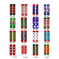Chaussettes en coton de Noël haut de gamme en gros, antidérapantes, écologiques, à motifs personnalisés, colorées, confortables, chaudes, style mignon, unisexe, pour le quotidien