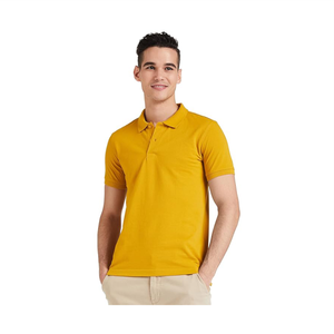 T-shirt polo doux et confortable avec un col rond soigné en pur coton avec coupe standard d'Inde - Product Image 1