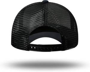 Gorro de malla de verano de 5 paneles personalizado al por mayor parche bordado de camión de sarga de algodón negro de alta calidad logotipo unisex - Product Image 3