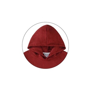 Sweat à capuche rouge personnalisé OEM pour homme, style streetwear, couleur unie - Product Image 2