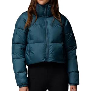 <b>Women's</b> <b>Puffer</b> <b>Jacket</b> Streetwear Windproof Crop <b>Puffer</b> <b>Jacket</b> Custom Logo Warm Outdoor Winter Quilted Insulated Parkas <b>Jacket</b> - Product Image 1