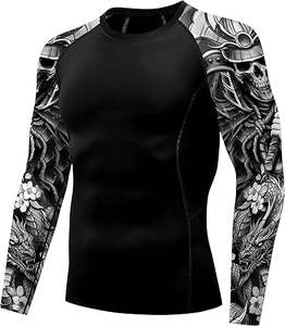 2025 camisa personalizada MMA Rash Guard para hombres de manga larga de compresión ropa de gimnasio Surf BJJ proveedor OEM a granel - Product Image 1