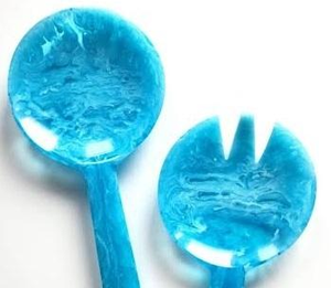 Durable Resin Classic Salad Server <b>Set</b> <b>Mirror</b> Elegant Color Swirl Eco-Friendly Dishwasher Safe Party Ready Saniya Handicraft - Product Image 3