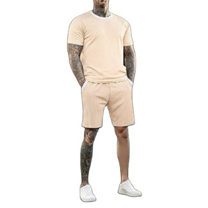Nueva llegada transpirable de algodón de alta calidad, conjuntos cortos de gimnasio para hombres, camiseta y conjunto corto, conjuntos de pantalones cortos informales de verano OEM - Product Image 4