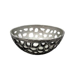 Cuenco redondo de aluminio fundido para servir, cuenco para servir de diseño clásico con acabado de níquel en bruto para cocina y mesa - Product Image 6