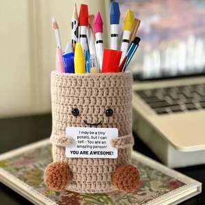 Portalápices de Patata de Ganchillo Personalizable Directo de Fábrica - El Artesanía Textil Más Vendida para Oficina y Escuela - Product Image 1