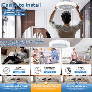 Ventilateur de plafond moderne IRALAN à 5 pales avec moteur DC et lumière, pour chambre, bureau, salon, télécommande, corps en plastique et bois, pour la décoration intérieure - Product Image 5