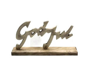 Design fantaisie aluminium/bois noël décoratif x-mas avec base laiton EPL fini salon décoration de table - Product Image 3