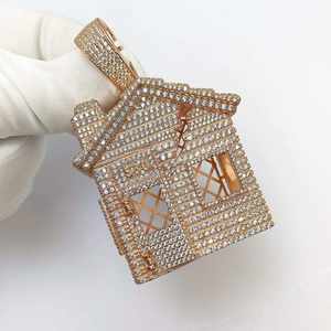 Colgante de diamante de corte redondo Moissanite Diseño impresionante Hip hop Iced Out Plata de Ley 925 - Product Image 1