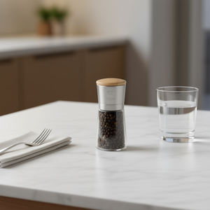 Moulin à poivre Bisetti Satin 6950 13 cm, finition satinée élégante, moulin en acier inoxydable - Product Image 3