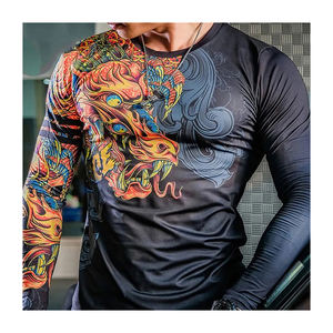 ชุดป้องกันผื่นแขนยาวกันลมแห้งเร็วสำหรับผู้ชายปรับแต่งได้สำหรับออกกำลังกายในยิม - Product Image 4