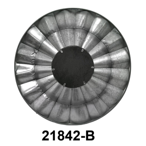 Cadre de miroir décoratif de mur de forme ronde galvanisé oxydent le cadre de miroir de mur rustique en métal à volants fini - Product Image 3