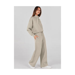 Survêtement surdimensionné 100% coton pour hommes en noir uni à manches longues Sweat à capuche respirant Joggers pour le printemps pas cher prix - Product Image 3