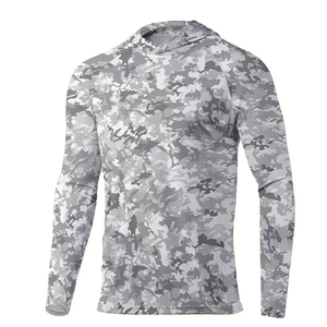 เสื้อผ้ากีฬาตกปลาผ้าไอซ์ซิลค์มีฮู้ดแห้งเร็วป้องกันรังสียูวีระบายอากาศได้ดีเสื้อแจ็กเก็ตมีฮู้ดพิมพ์ลายซับลิเมชัน OEM - Product Image 5