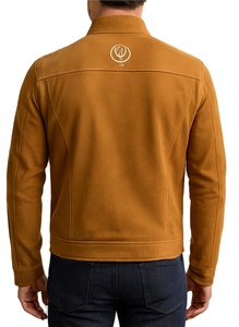 Pro-Style Custom OEM Men’s Anti-Wrinkle Suede <b>Jacket</b> Faux Suede Bomber Coat Casual Slim-Fit <b>Zipper</b> <b>Jacket</b> with Stand Collar - Product Image 2