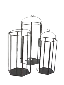 ราคาที่เหมาะสมทองเหลืองและแก้วทำโคมไฟแก้บนกับนิกเกิลจบผู้ถือแสงชาห้าขนาดที่มีอยู่สำหรับการตกแต่ง - Product Image 3