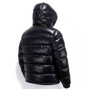 Veste d'hiver à capuche respirante et brillante pour hommes 100% polyester devant - Product Image 2
