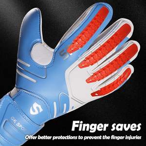 Gants de gardien de but de football pour enfants, garçons, jeunes et adultes, paumes en latex à forte adhérence, protection des osselets, gants de football pour enfants - Product Image 3