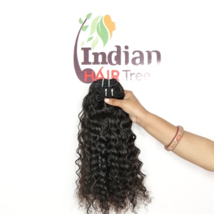 Extensiones de Cabello Humano Remy Virgen con Cutícula Alineada, Color Negro, Cabello Indio de Templo, Rizado, Natural, al por Mayor, de un Solo Donante - Product Image 1