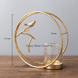 Lanterne plaquée brillante de couleur dorée de qualité supérieure et autres accessoires de foudre à un prix raisonnable Bougeoir fait main - Product Image 5