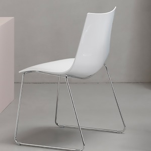 Stackable Sled Base Dining <b>Chair</b> Polycarbonate Shell Chrome Frame, <b>Clear</b> Smoke or White, for Restaurant Cafe Meeting Room - Product Image 4