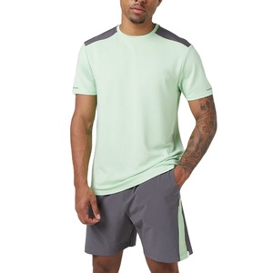 ชุดวิ่งออกกำลังกายผู้ชาย เสื้อยืดและกางเกงขาสั้น ระบายอากาศได้ดี ชุดกีฬา 2 ชิ้น ชุดออกกำลังกายฤดูร้อน ชุดฝึกซ้อม ผ้าฝ้าย ชุดคู่สำหรับผู้ชาย - Product Image 1