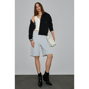 GRIMELANGE STARZ Pantalones Cortos y Bermudas de Algodón para Mujer, Cintura Elástica con Cordón, Doble Bolsillo, Detalle de Piedras, Talla Grande - Product Image 1