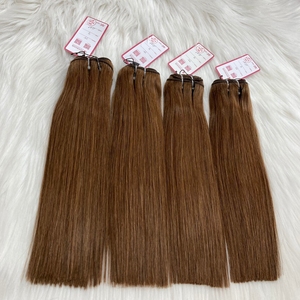 Extensiones de cabello humano de 12 pulgadas, cabello de trama a máquina de Color marrón oscuro de la mejor calidad, extensiones de cabello de trama a máquina - Product Image 2