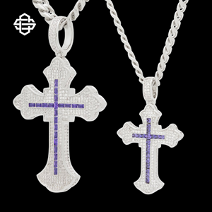 จี้ไม้กางเขนประดับเพชร CZ สไตล์ราชวงศ์หรูหราเครื่องประดับฮิปฮอปทางศาสนาสุดหรู - Product Image 5