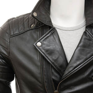 Chaqueta de Cuero 100% Genuino de Moda Urbana para Hombre, Gran Venta |   Chaqueta de Cuero para Motociclista, Impermeable, con Cierre Completo, para Hombre - Product Image 5
