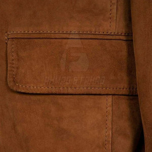 Manteau en daim élégant pour homme avec doublure en tissu de laine, rembourrage en duvet écologique, personnalisable pour un usage décontracté - Product Image 3