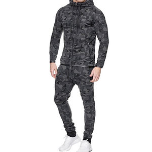 Vente chaude Hommes Zipper Hoodie Jogger Sets Sportswear pour Gym Training Running Fitness Clothing Hooded Collar OEM Disponible - Product Image 5