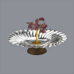 แผ่นเสียงชุบเงินสำหรับบ้านโรงแรมและร้านอาหารแผ่นเสียงทองเหลืองรูปทรงกลมสีเงินเสิร์ฟถั่วช็อคโกแลต - Product Image 4