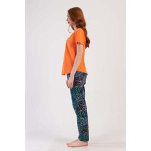 KADIN P.SUPREM XXL O YAKA KISA KOL ETEGI OVAL PIJAMA TAKIM - โซโมน - โซโมน - Product Image 3