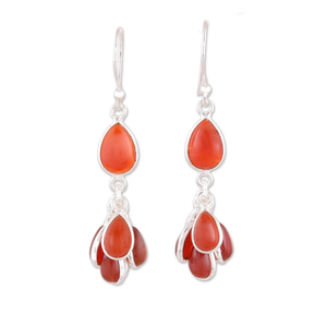 Vente d'usine de haute qualité 925 en argent Sterling rouge cornaline pierre précieuse crochet boucle d'oreille bijoux faits à la main août pierre de naissance cadeau article - Product Image 1