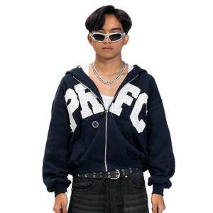 Haute qualité 100% coton sweat à capuche zippé personnalisé unisexe polaire fermeture éclair luxe surdimensionné fermeture éclair 400/500 Gsm pour hommes T-Shirts - Product Image 1