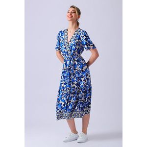 Abito doppiopetto con colletto elegante gonna a motivi d'acqua - Product Image 5