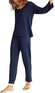 Conjunto de pijama de manga larga con cuello redondo para mujer al por mayor - Product Image 4